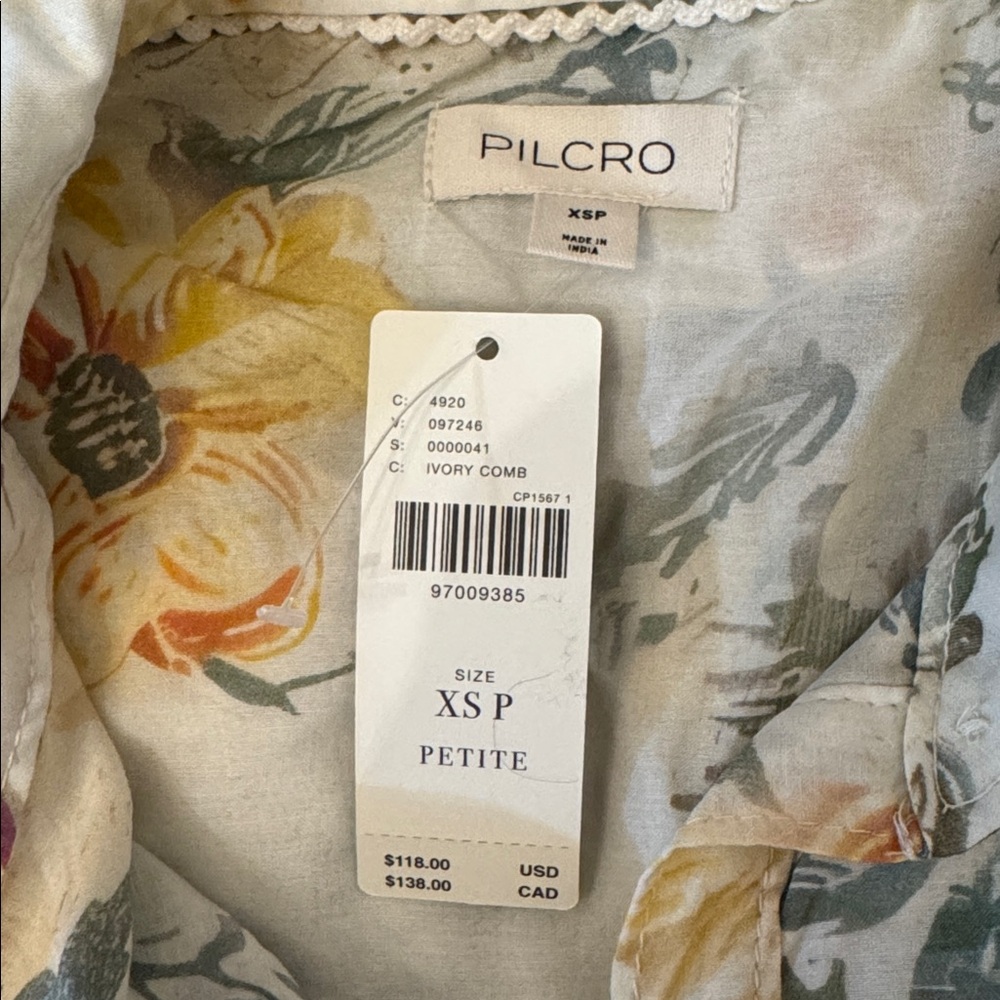 NWT Size XSP (P2P 25") - Anthropologie Pilcro Batwing Yoke Blouse (NWT US$ 118) - Picture 15 of 16